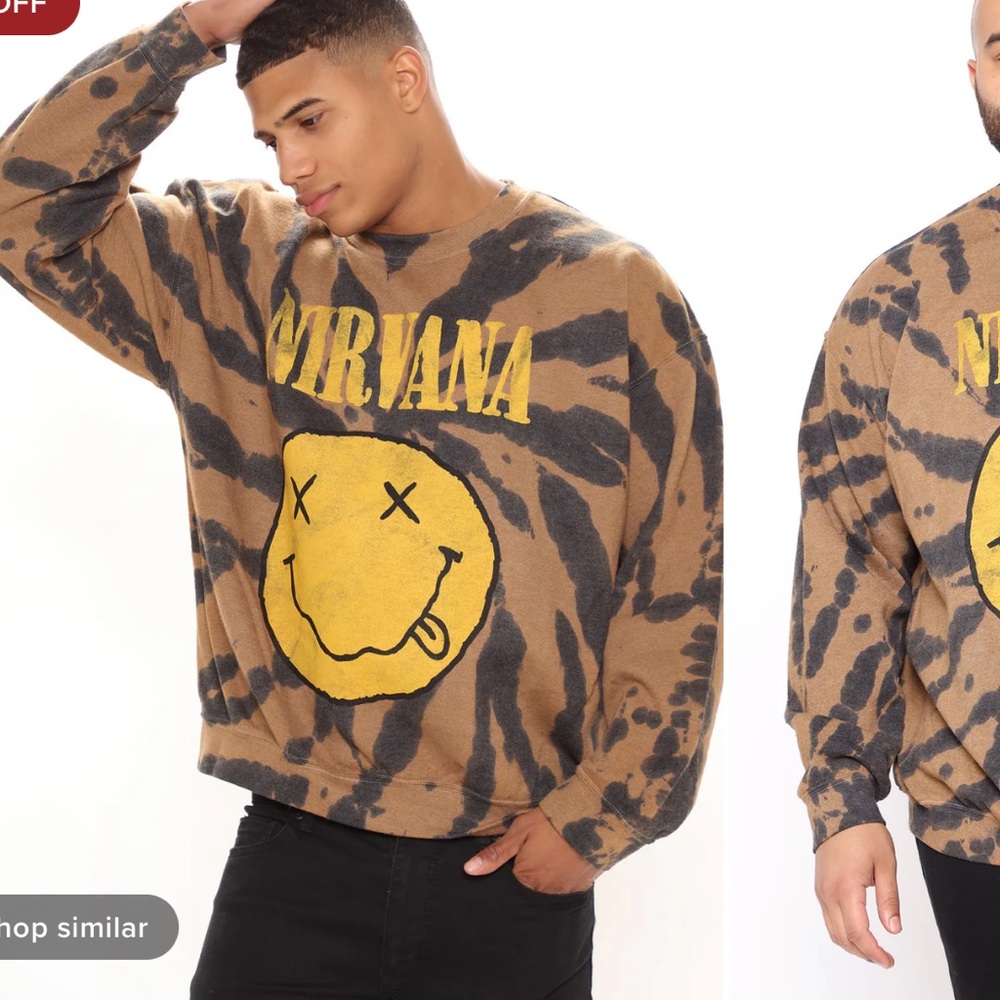 Nova Men Nirvana Tie-dye Graphic Crewneck Sweatshirt S